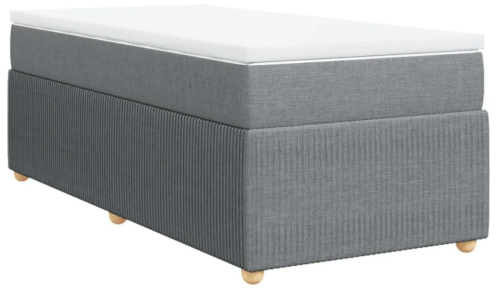 ΚΡΕΒΑΤΙ BOXSPRING ΜΕ ΣΤΡΩΜΑ ΑΝΟΙΧΤΟ ΓΚΡΙ 90X200 ΕΚ. ΥΦΑΣΜΑΤΙΝΟ 3285539