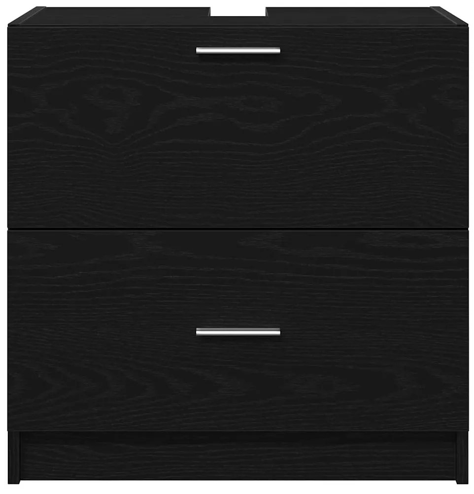 vidaXL Ντουλάπι Νεροχύτη Μαύρη Οξυά 59 x 37 x 59 cm Επεξεργασμένο ξύλο