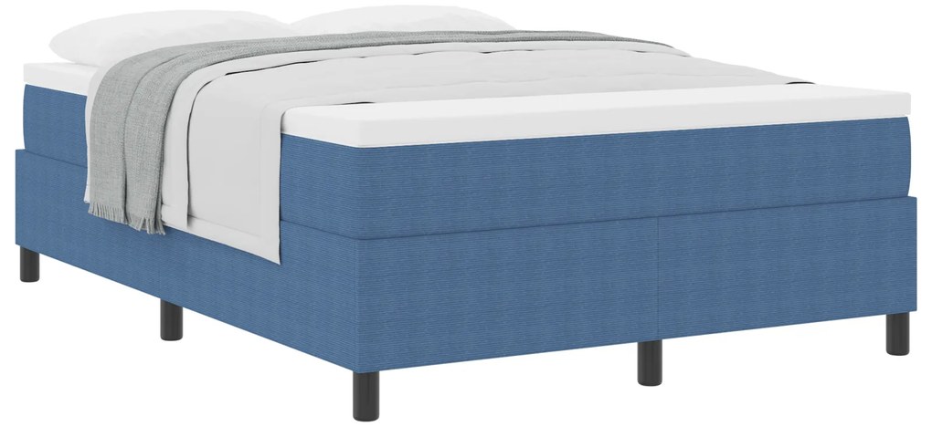 vidaXL Κρεβάτι με Πλαίσιο και Στρώμα Μπλε 140x200 cm Βελουτέ