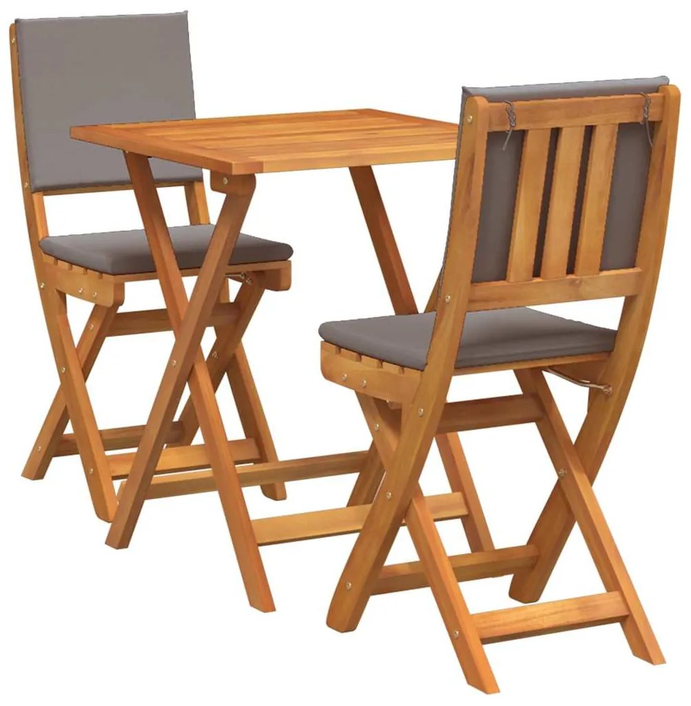 vidaXL Σετ μπιστρό 3 pcs Καφέ Μασίφ ξύλο ακακίας