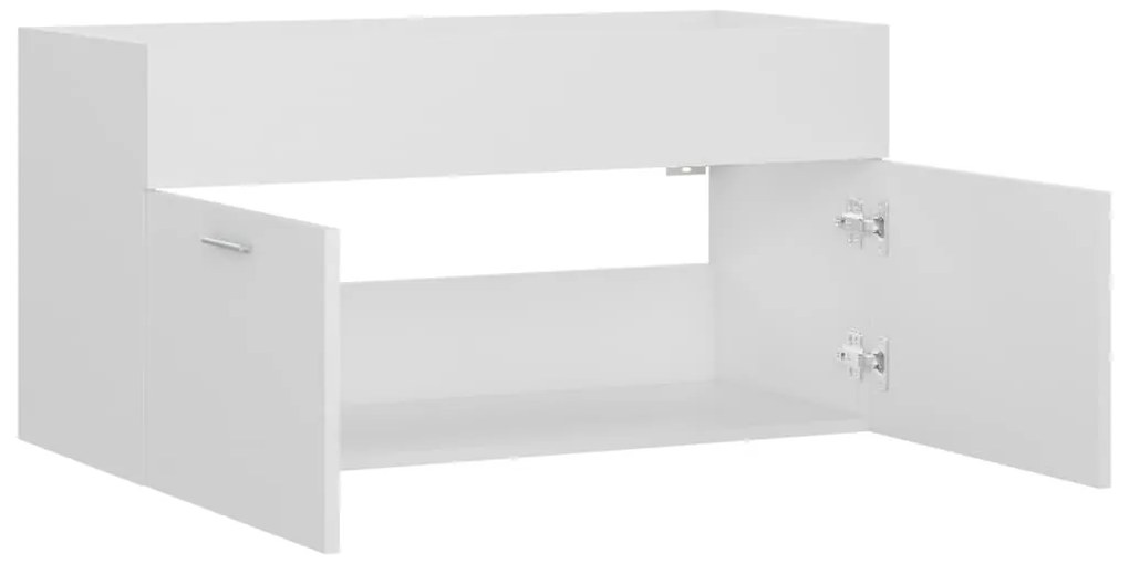 vidaXL Ντουλάπι Νιπτήρα Λευκό 90 x 38,5 x 46 εκ. από Επεξ. Ξύλο