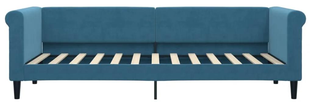 vidaXL Καναπές Κρεβάτι με Στρώμα Μπλε 80 x 200 εκ. Βελούδινος