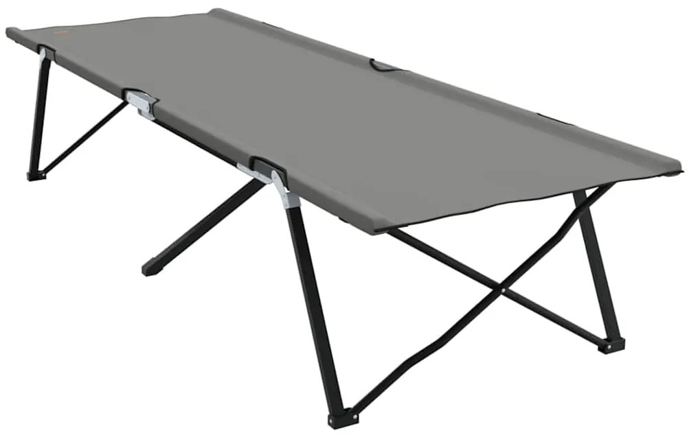 vidaXL Αναδιπλούμενο Κρεβάτι Κάμπινγκ 2 pcs Γκρι 206 x 76 x 74 εκ