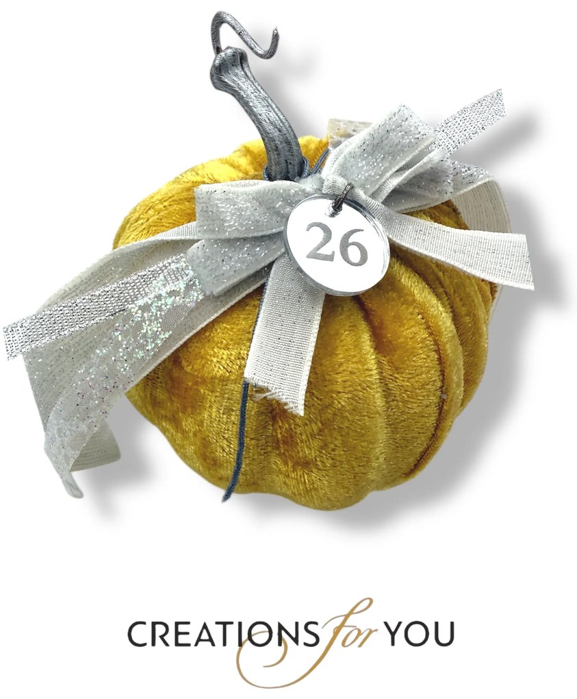 Κολοκύθα Κίτρινο μουσταρδί βελούδινη μεσαία - Ασημί