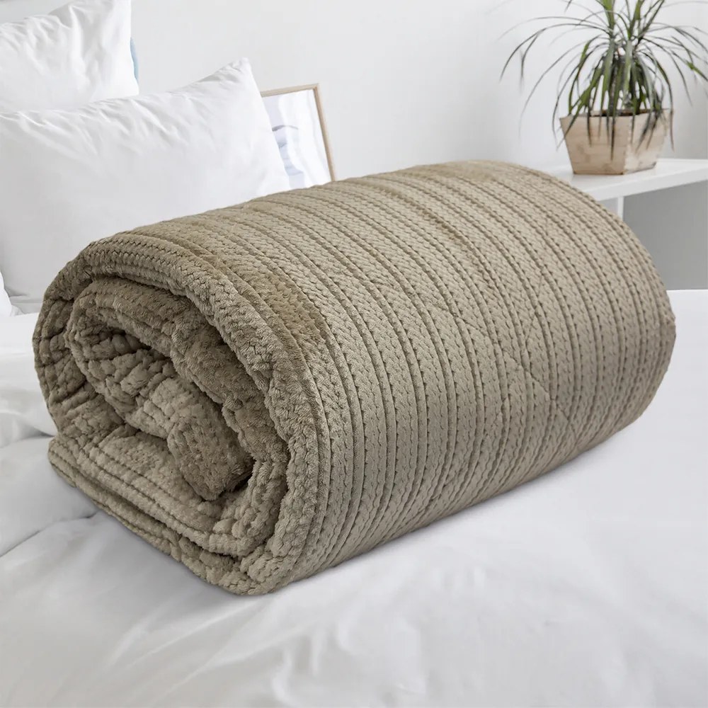 LINO ΚΟΥΒΕΡΤΟΠΑΠΛΩΜΑ STACY TAUPE 160X220