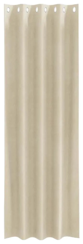 vidaXL Κουρτίνες με κουρτίνες 2 pcs Κρεμ 140 x 225 cm Βελούδο
