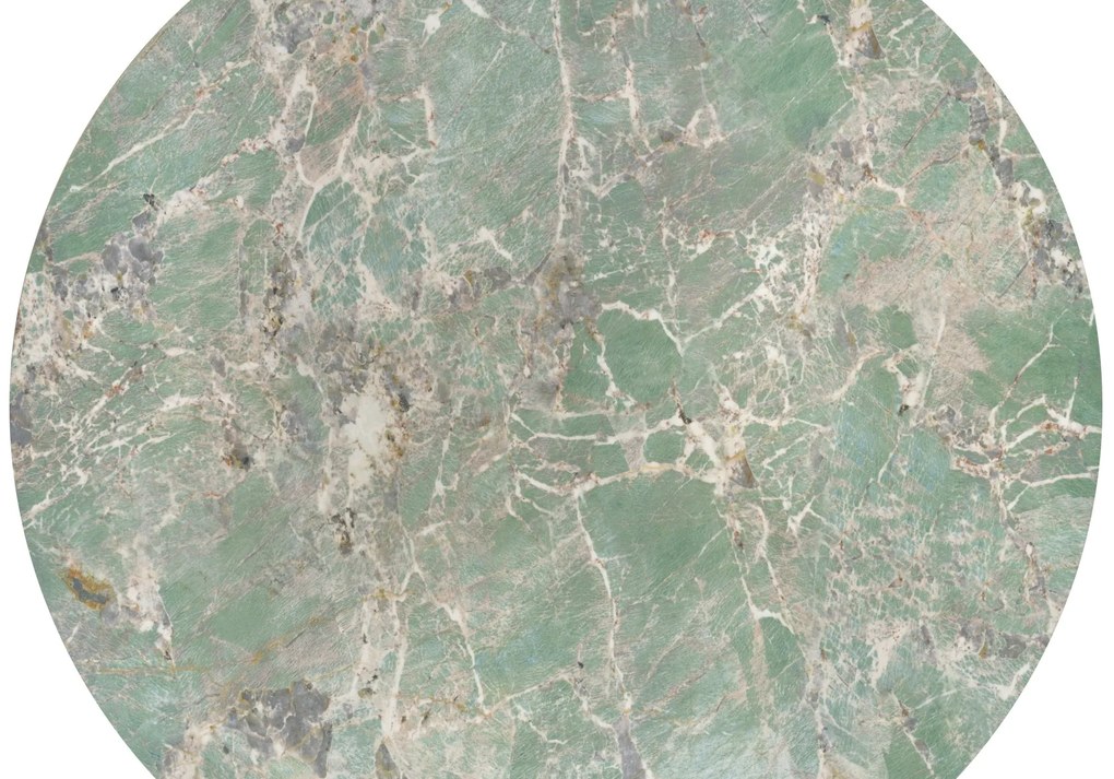 GIOVANI round table, green marble / black