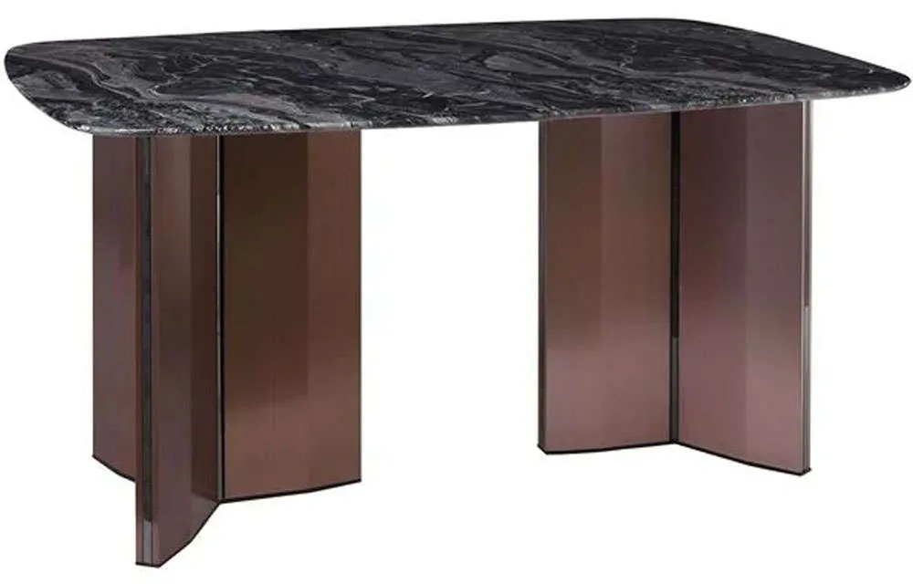 Τραπέζι Barry ΕΜ782,1 160x90x73cm Marble Black-Walnut Μέταλλο,Τεχνομάρμαρο