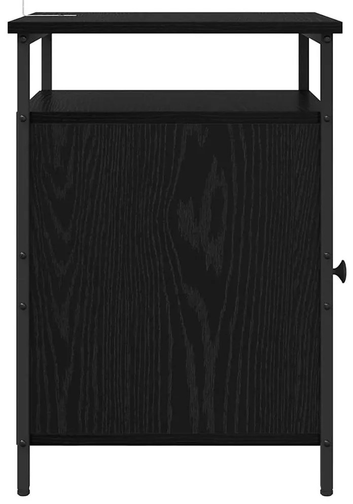 vidaXL Κομοδίνο Μαύρη Οξυά 40 x 42 x 60 εκ. Επεξεργασμένο ξύλο