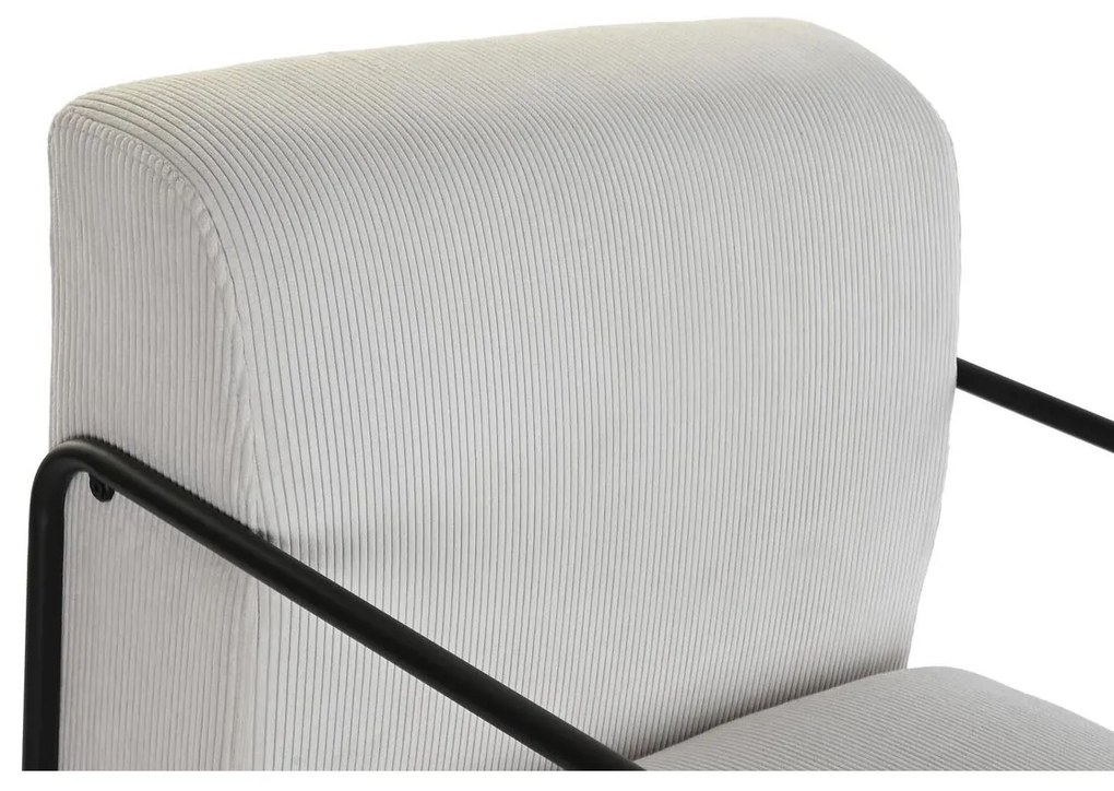 Πολυθρόνα DKD Home Decor Μαύρο πολυεστέρας Λευκό Σίδερο (64 x 74 x 79 cm)