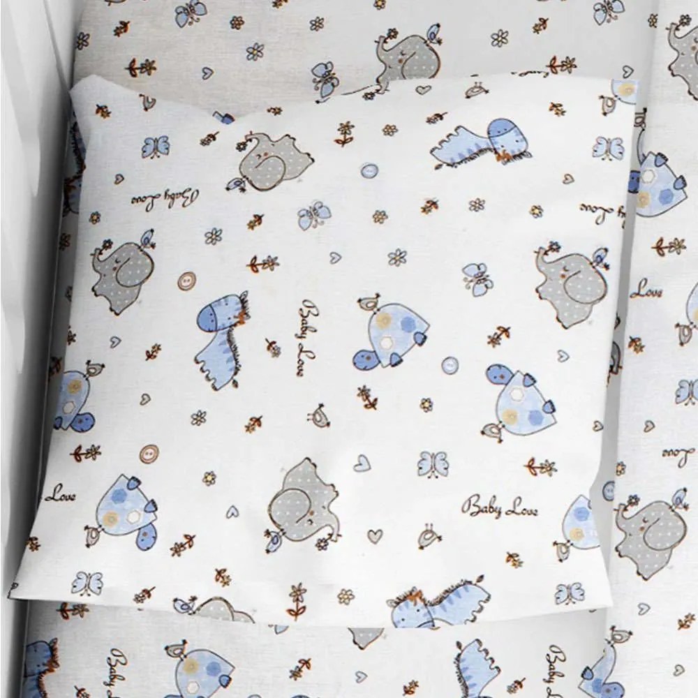 Μαξιλαροθήκη Παιδική Elephant 174 Blue DimCol 35X45 100% Cotton