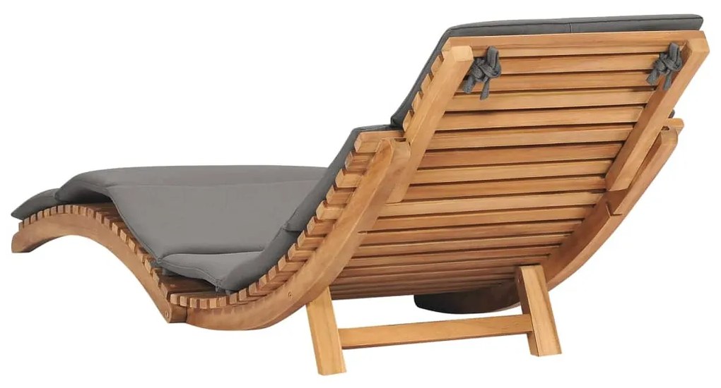 vidaXL Ξαπλώστρες 2 τεμ. από Μασίφ Ξύλο Teak με Μαξιλάρια