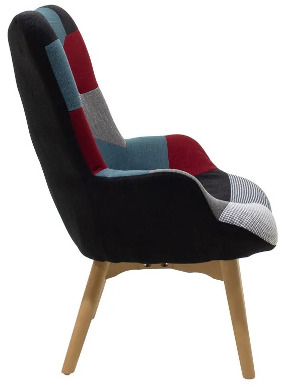 Πολυθρόνα Kido pakoworld υφασμάτινη χρώμα patchwork