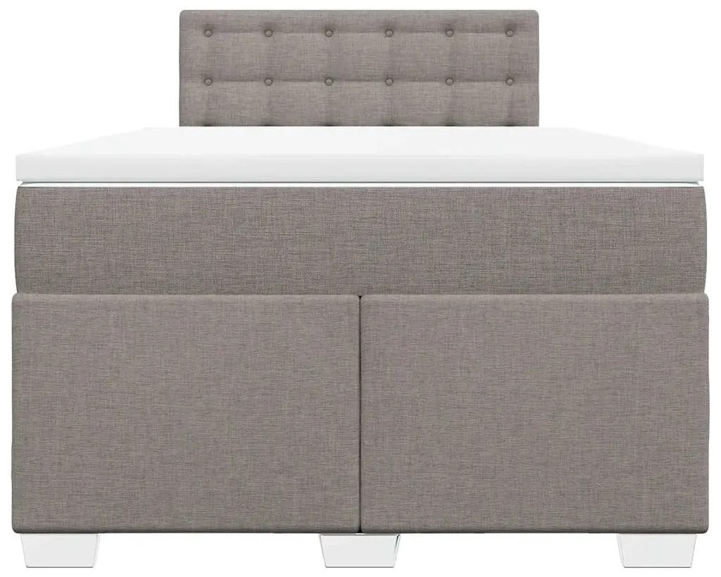 vidaXL Κρεβάτι Boxspring με Στρώμα Taupe 120x190 εκ. Υφασμάτινο