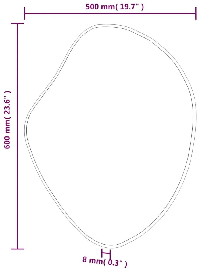 vidaXL Καθρέφτης Τοίχου Ασημί 60x50 εκ.