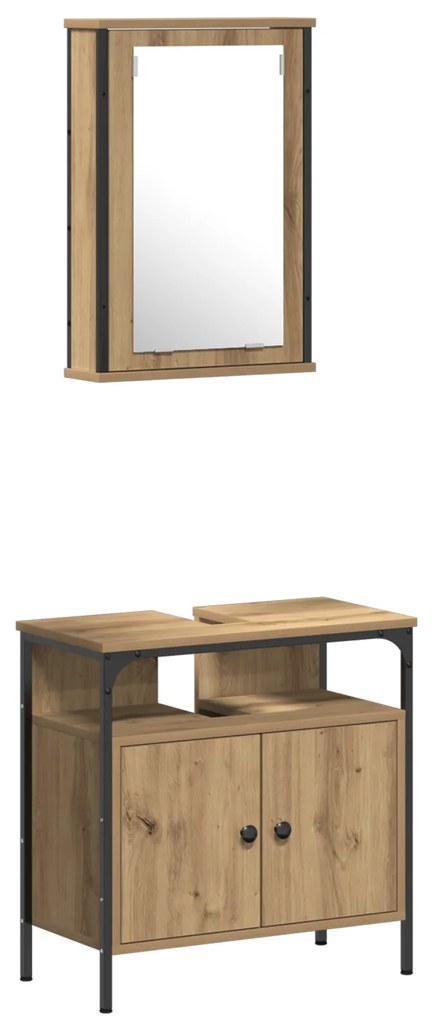 vidaXL Σετ επίπλων μπάνιου 4 τεμαχίων  σε Artisan Oak