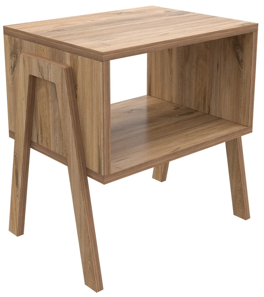 ΚΟΜΟΔΙΝΟ JAKE HM18182.04 ΜΕΛΑΜΙΝΗ ΣΕ ΦΥΣΙΚΟ ΞΥΛΟΥ 48x35x49Υεκ. - 0615364 - HM18182.04