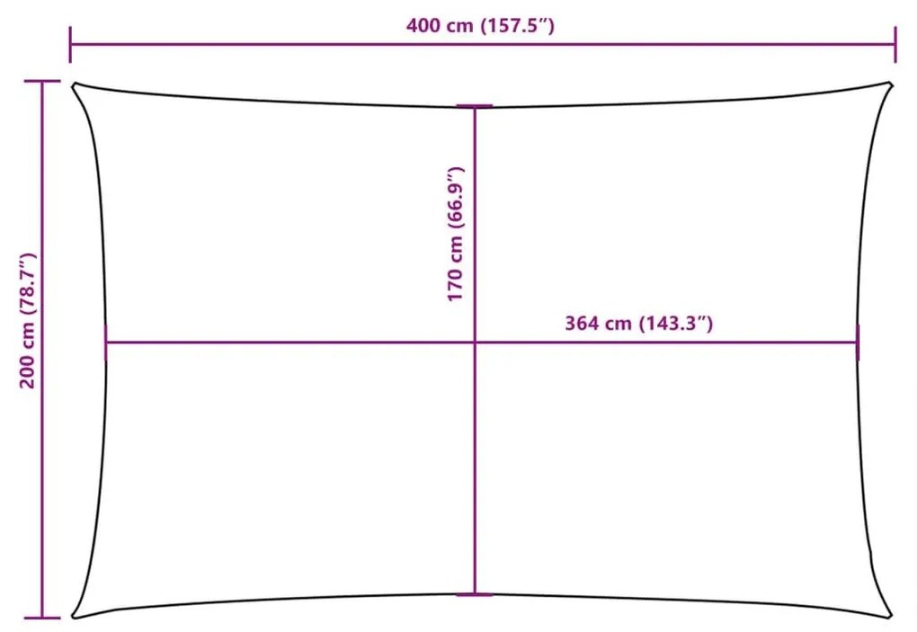 Πανί Σκίασης Ορθογώνιο Καφέ 2 x 4 μ. από Ύφασμα Oxford - Καφέ