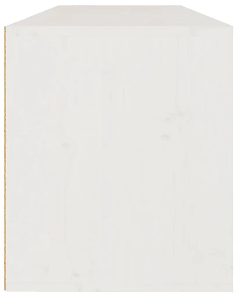 Ντουλάπι Τοίχου Λευκό 100 x 30 x 35 εκ. από Μασίφ Ξύλο Πεύκου - Λευκό