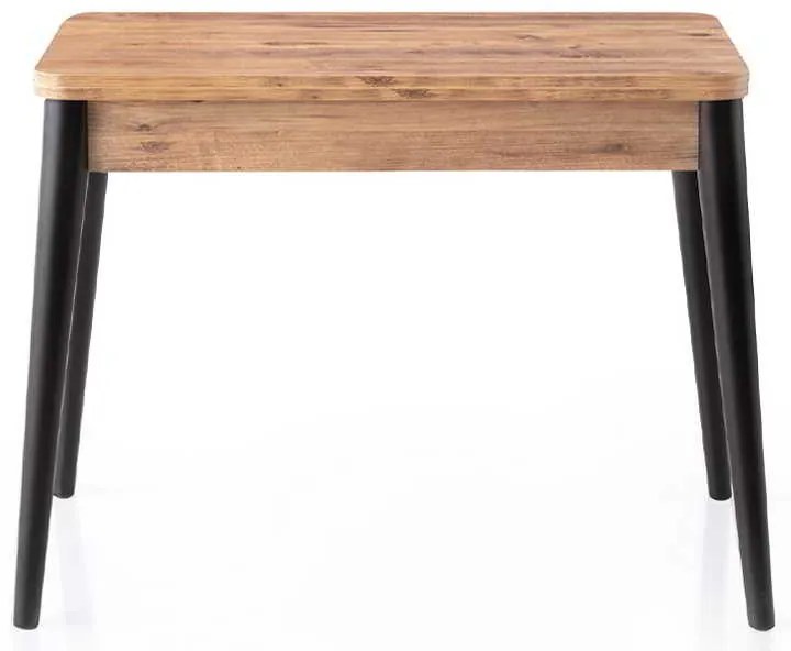 Τραπέζι Dolunay Megapap επεκτεινόμενο χρώμα atlantic pine - μαύρο 100x60(120x100)x79,5εκ.