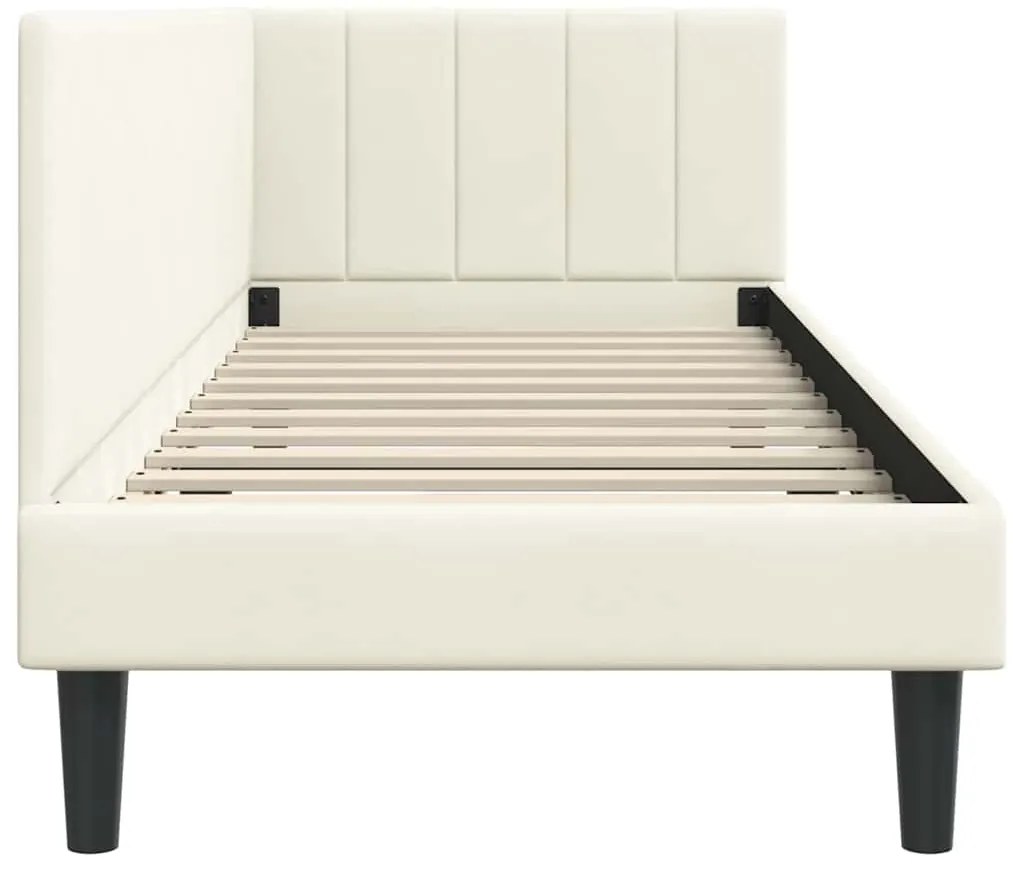 vidaXL Κρεβάτι Γωνίας με κεφαλάρι Κρεμ 80 x 200 cm Βελούδο