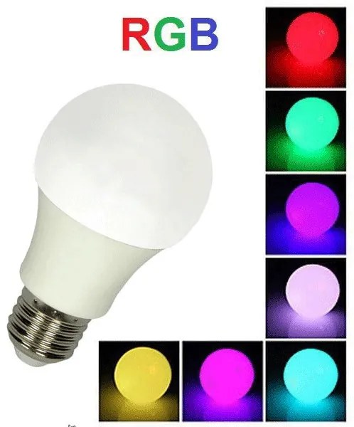 Diolamp Λάμπα LED για Ντουί E27 και Σχήμα A60 RGBW 650lm Dimmable