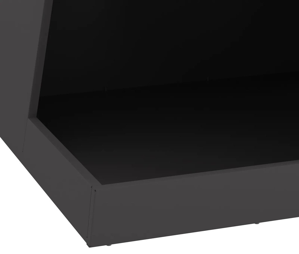 vidaXL Τζάκι με Αποθήκευση Ξύλων - Μαύρο 50 x 50 x 100 εκ - Ατσάλι