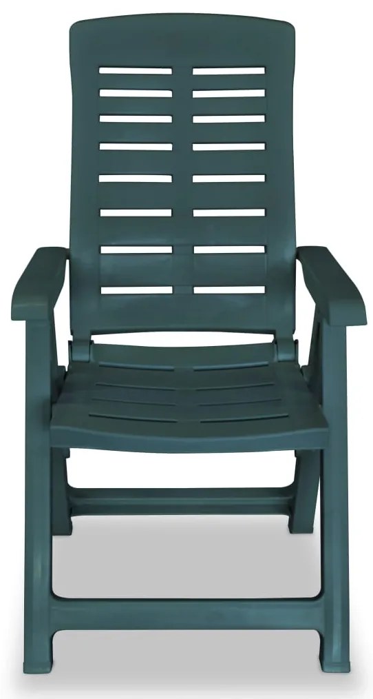 vidaXL Καρέκλες Κήπου Ανακλινόμενες 6 τεμ. Πράσινες Πλαστικές