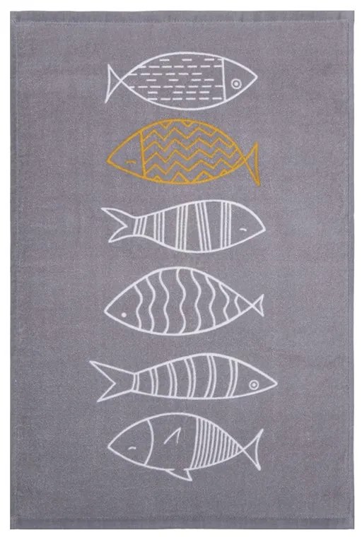 Ποτηρόπανο Βελουτέ 40x60 Fish Style Grey 5205495575186