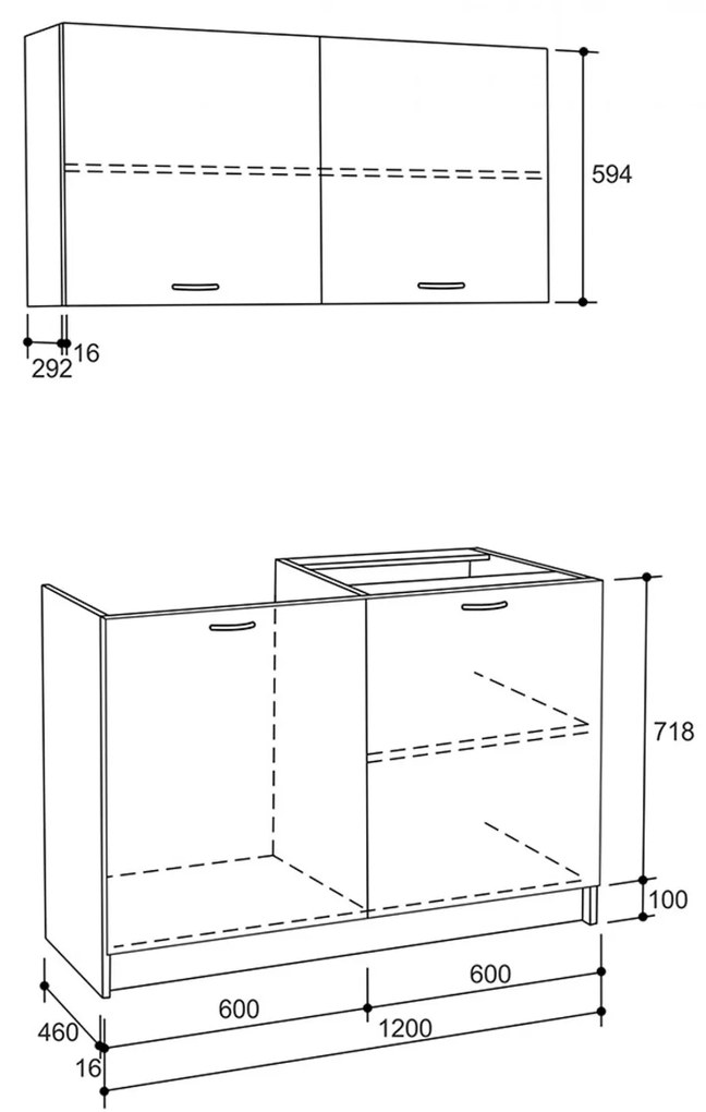 Σύνθεση κουζίνας BLAINE C2439 Μελαμίνη Sonama - Λευκό 120x46-29,2εκ.