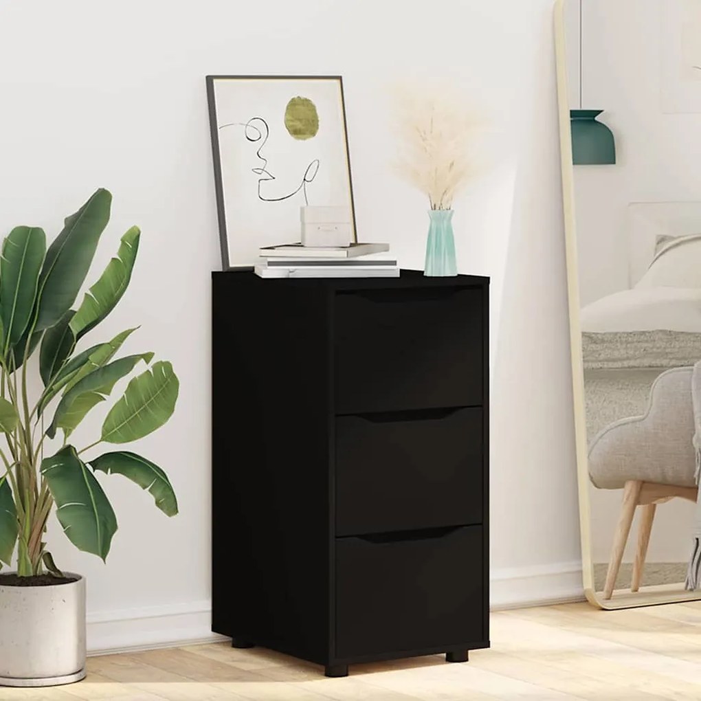 vidaXL Ντουλάπι αποθήκευσης Μαύρο 40 x 48 x 81 εκ Επεξεργασμένο ξύλο