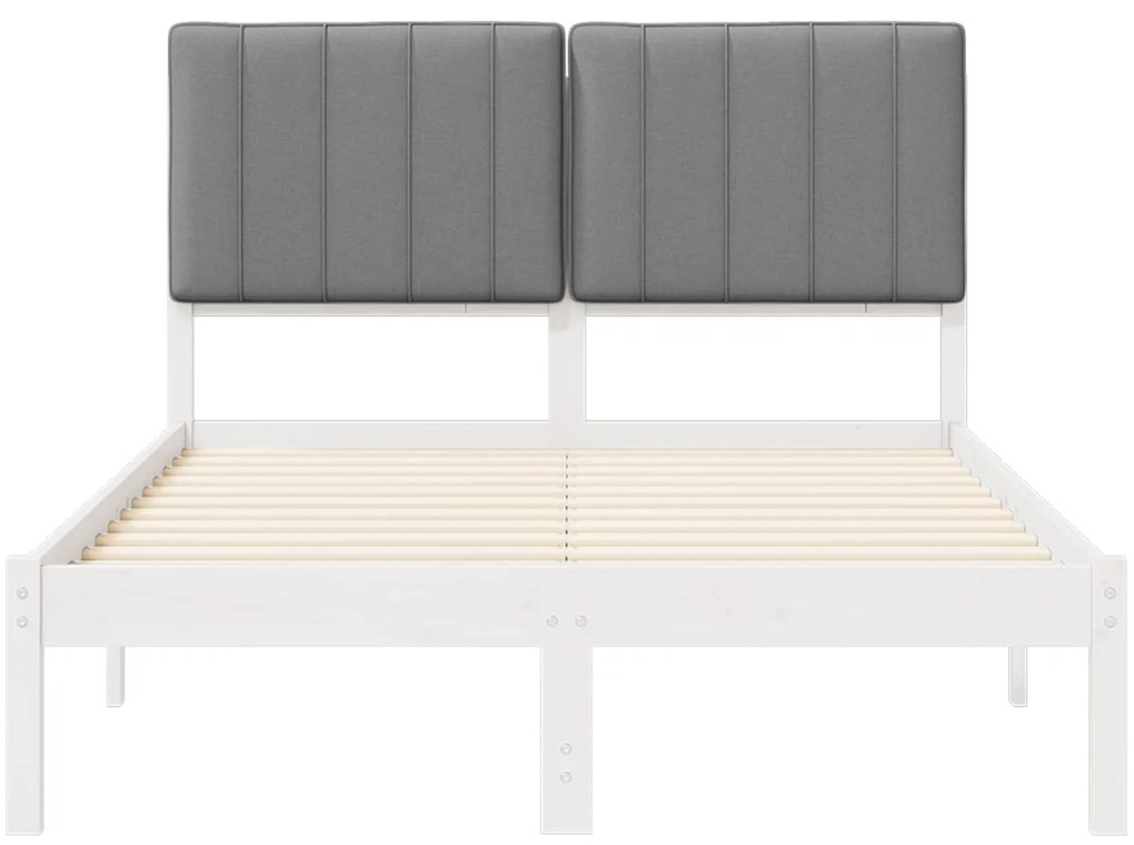 vidaXL Σκελετός Κρεβατιού με Επενδεδυμένο Κεφαλάρι Ανοιχτό γκρι
