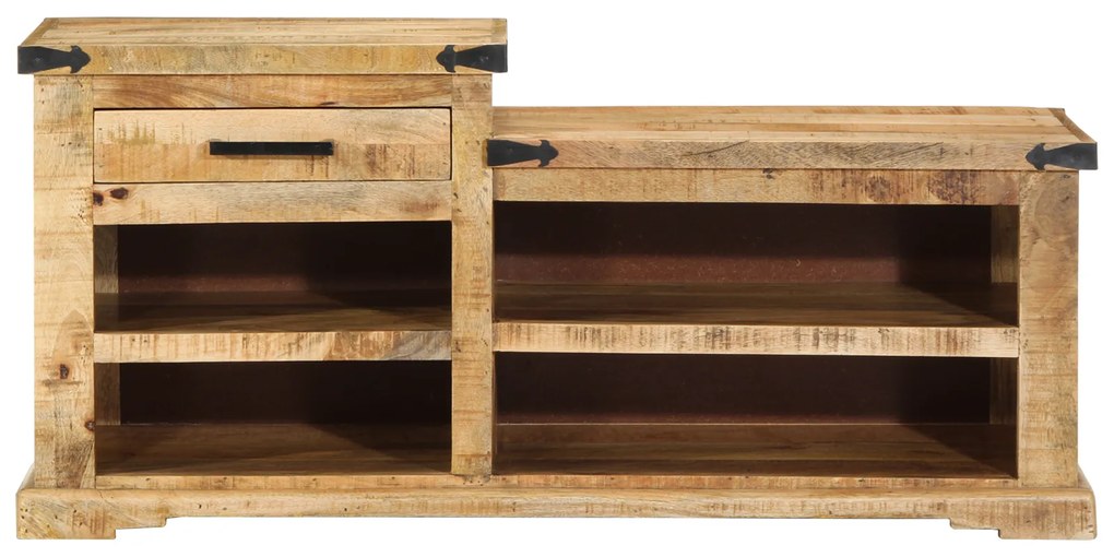 vidaXL Πάγκος για Παπούτσια 110x35x50 cm Μασίφ Ξύλο Μάνγκο