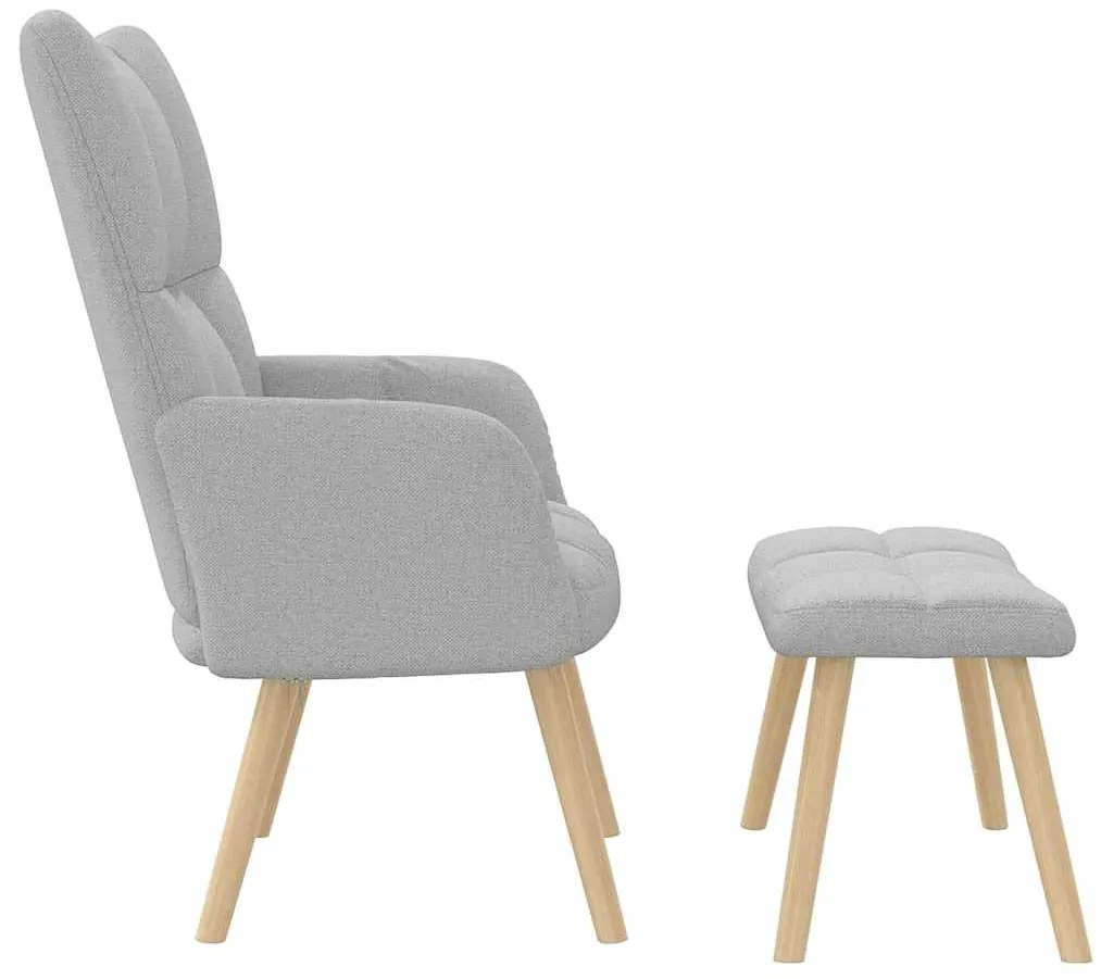 vidaXL Καρέκλα χαλάρωσης με υποπόδιο Cloud Grey Fabric