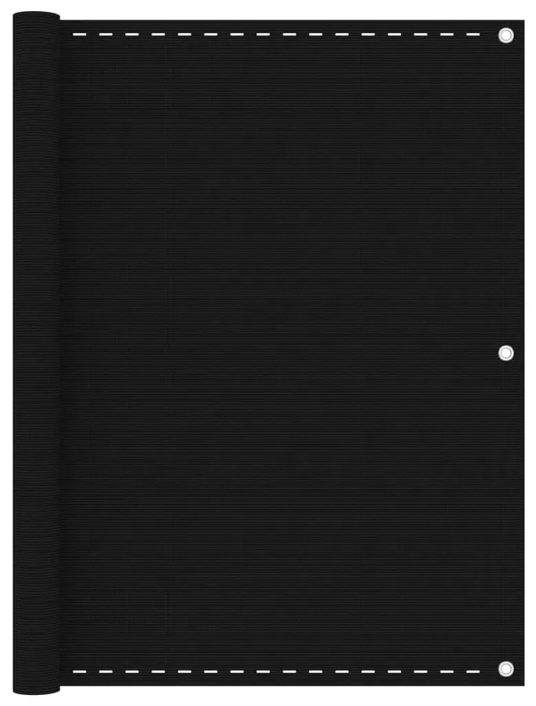 Διαχωριστικό Βεράντας Μαύρο 120 x 400 εκ. από HDPE - Μαύρο