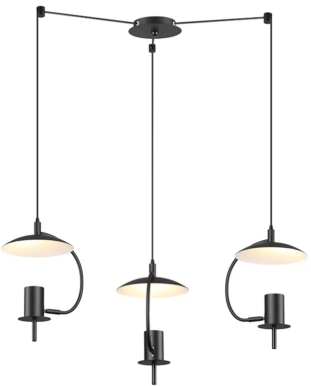Φωτιστικό Οροφής Τρίφωτο Aca Parachute ZM933P60B Black