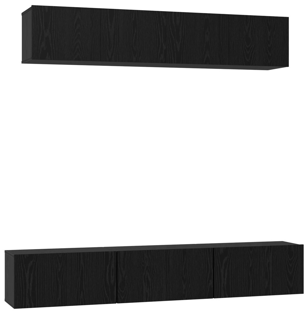 vidaXL Σετ επίπλου τηλεόρασης 6 pcs Μαύρη Δρυς 100 x 30 x 30 εκ