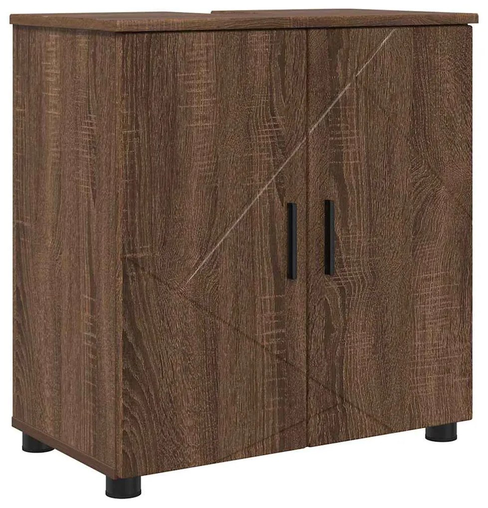 vidaXL Σετ Επίπλων Μπάνιου Επιτοίχιο 4 pcs Καφέ δρυς 61 x 35 x 64 εκ.