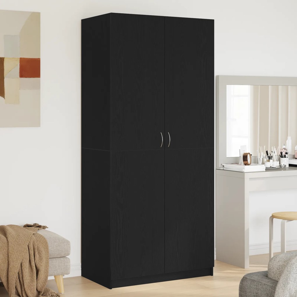 vidaXL Μαύρη Καρυδιά Ντουλάπα 90x52x200 εκ. Από Ξύλο