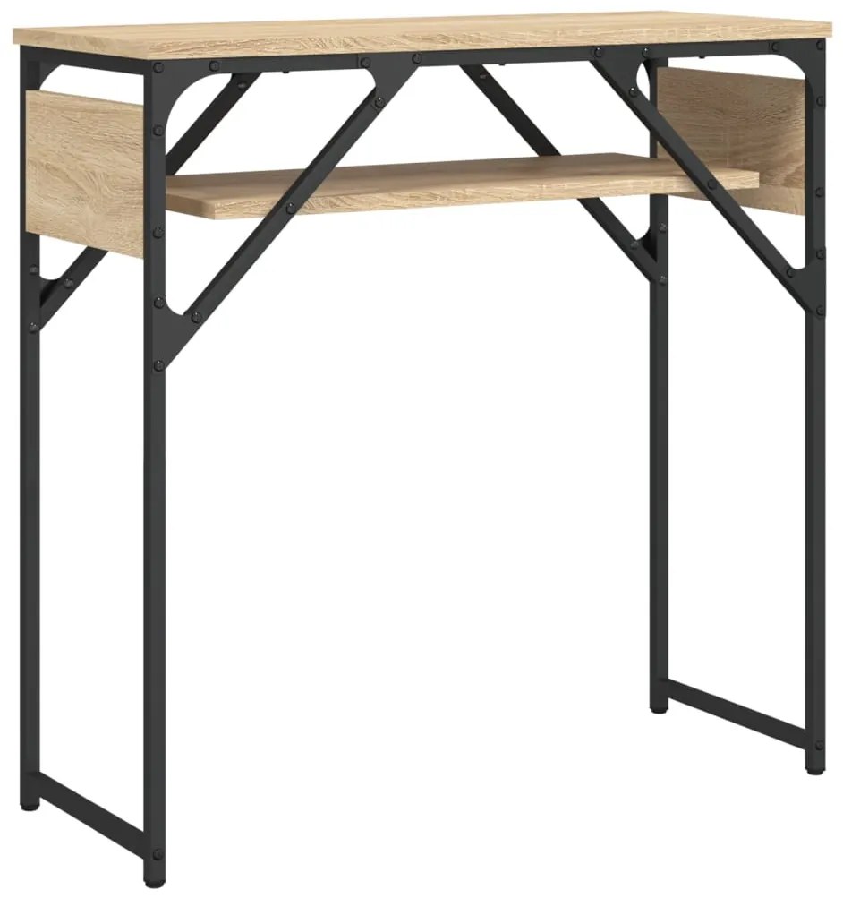 vidaXL Τραπέζι Κονσόλα με Ράφι Sonoma Δρυς 75x30x75 εκ. Επεξεργ. Ξύλο