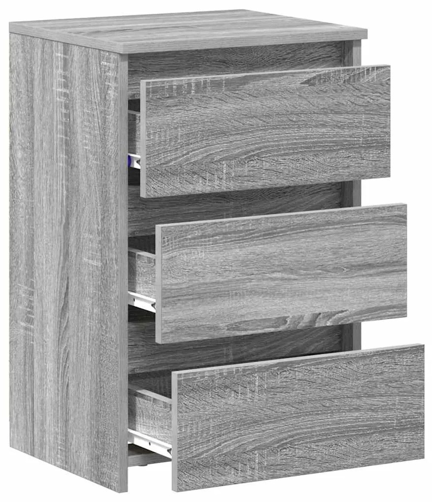 vidaXL Κομοδίνα 2 τεμ. Γκρι Sonoma 40x35x62,5 εκ. Επεξεργασμένο Ξύλο