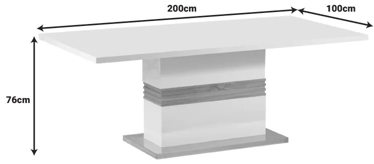 Τραπέζι Zoekrin Inart λευκό mdf 200x100x76εκ (1 τεμάχια)