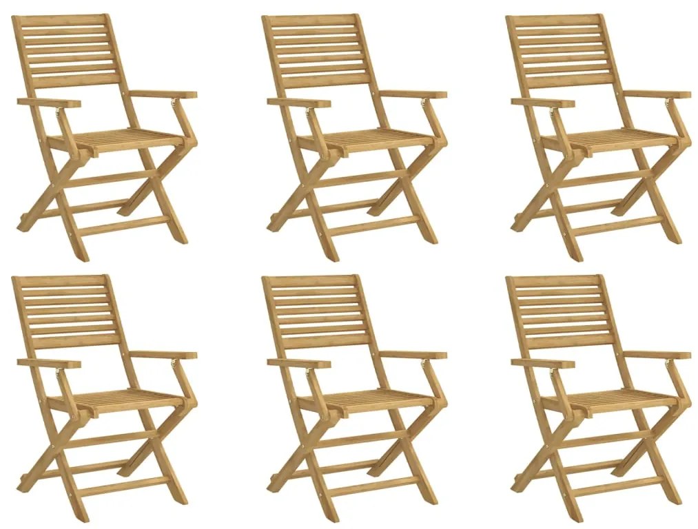 vidaXL Καρέκλες Κήπου Πτυσσόμενες 6 τεμ 54,5x61,5x86,5 εκ Μασίφ Ακακία