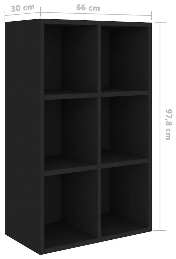 Ραφιέρα / Βιβλιοθήκη Μαύρη 66x30x98 εκ. από Μοριοσανίδα - Μαύρο