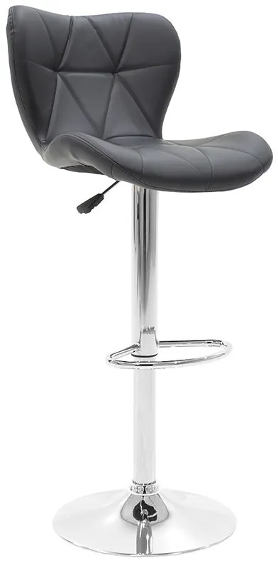 Σκαμπό μπαρ Coozy pakoworld pu σε μαύρο χρώμα σκελετός χρωμίου