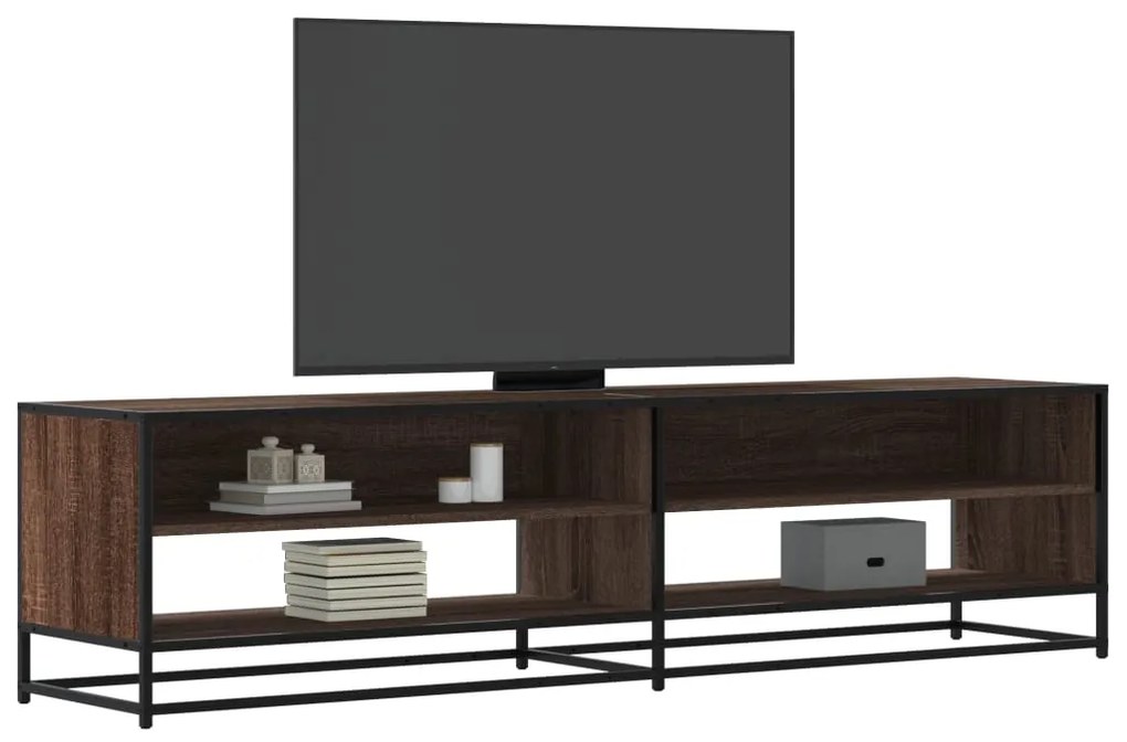 Ντουλάπι τηλεόρασης καφέ δρυς Ξύλινο μηχανουργικό ξύλο