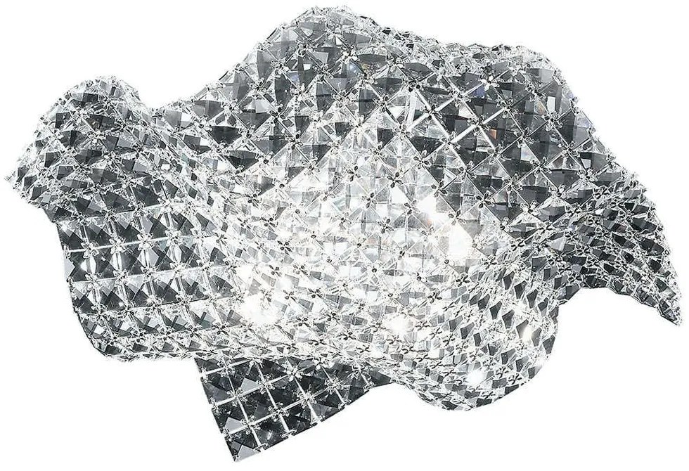 Φωτιστικό Οροφής - Πλαφονιέρα Rumba I-RUMBA-H2O/PL44 4xG9 44x44x12cm Clear Luce Ambiente Design Κρύσταλλο,Μέταλλο