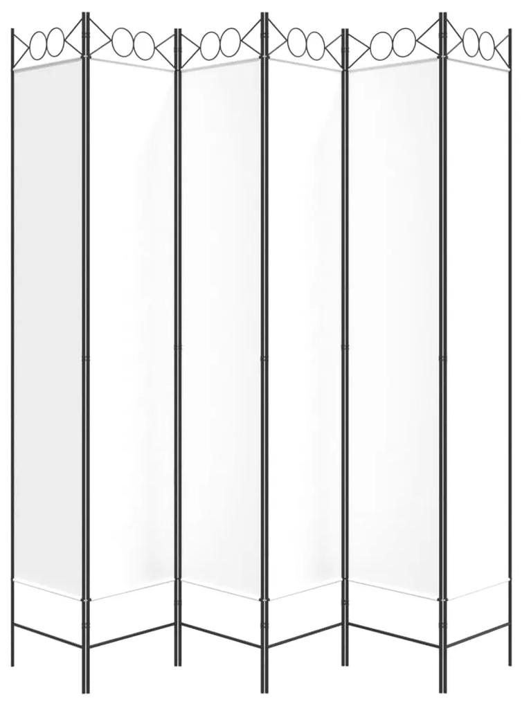 vidaXL Διαχωριστικό Δωματίου με 6 Πάνελ Λευκό 240x220 εκ. από Ύφασμα