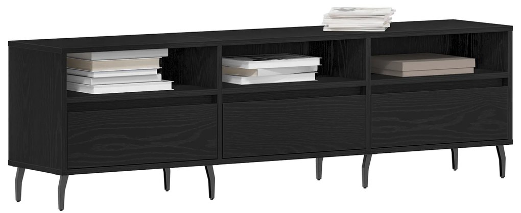 vidaXL Ντουλάπα τηλεόρασης Μαύρο Δρυς 150x30x44,5 εκ. Επεξεργασμένο ξύλο