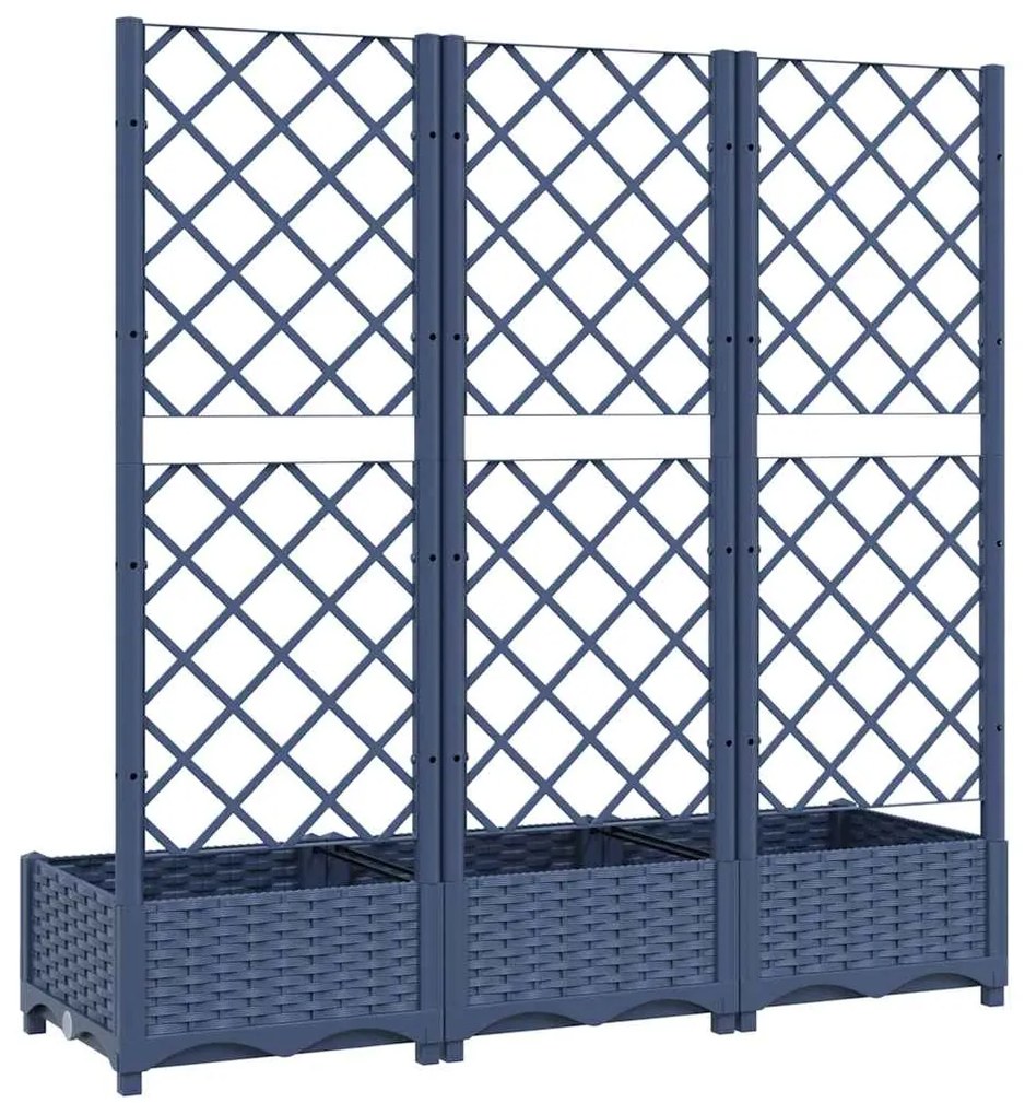 vidaXL Ζαρντινιέρα Κήπου με Καφασωτό Μπλε Γκρι 120x40x121,5εκ από PP